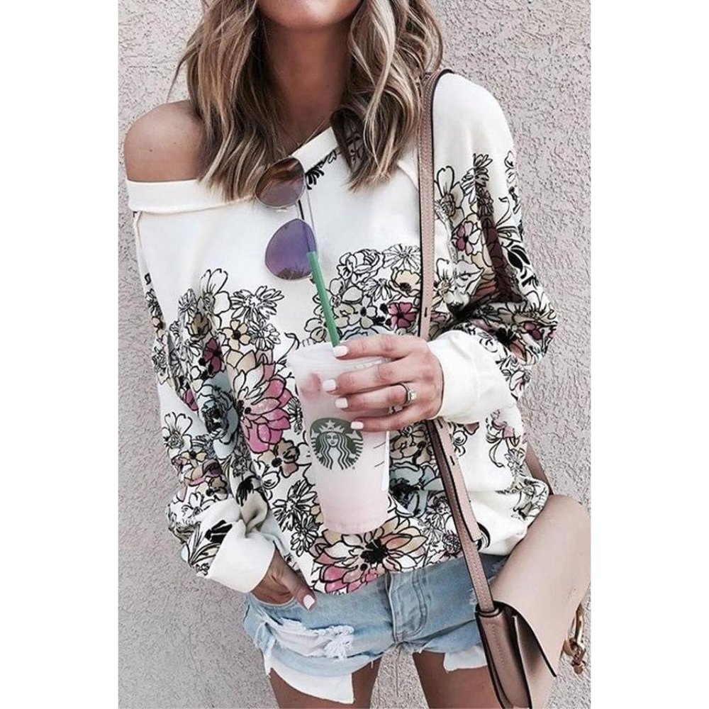 She & Sho Daisy Slouchy Top, White
